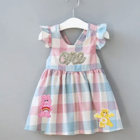 boutique Other - Care Bears Dress girl outfit Spring First Birthday Clothes plaid pink gingham